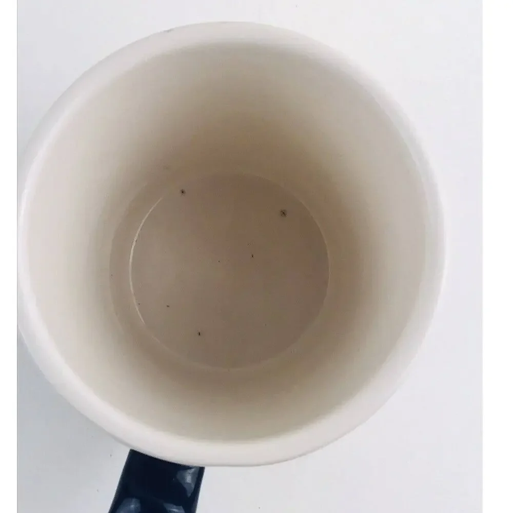 Pier 1 Coffee Mug Owl Owling Like A Boss Blue bow tie glasses Ironstone RARE